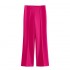 Women's High-Waisted Cotton Summer Woven Print Trousers with Waist Logo & Zipper Fly